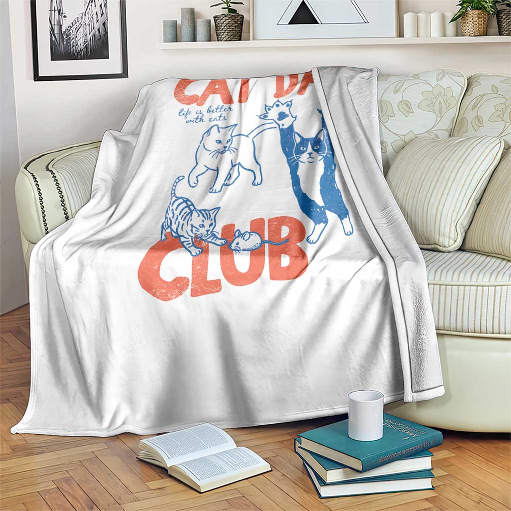 Cat Dad Club Throw Blanket Life is Better with Cats Fathers Day
