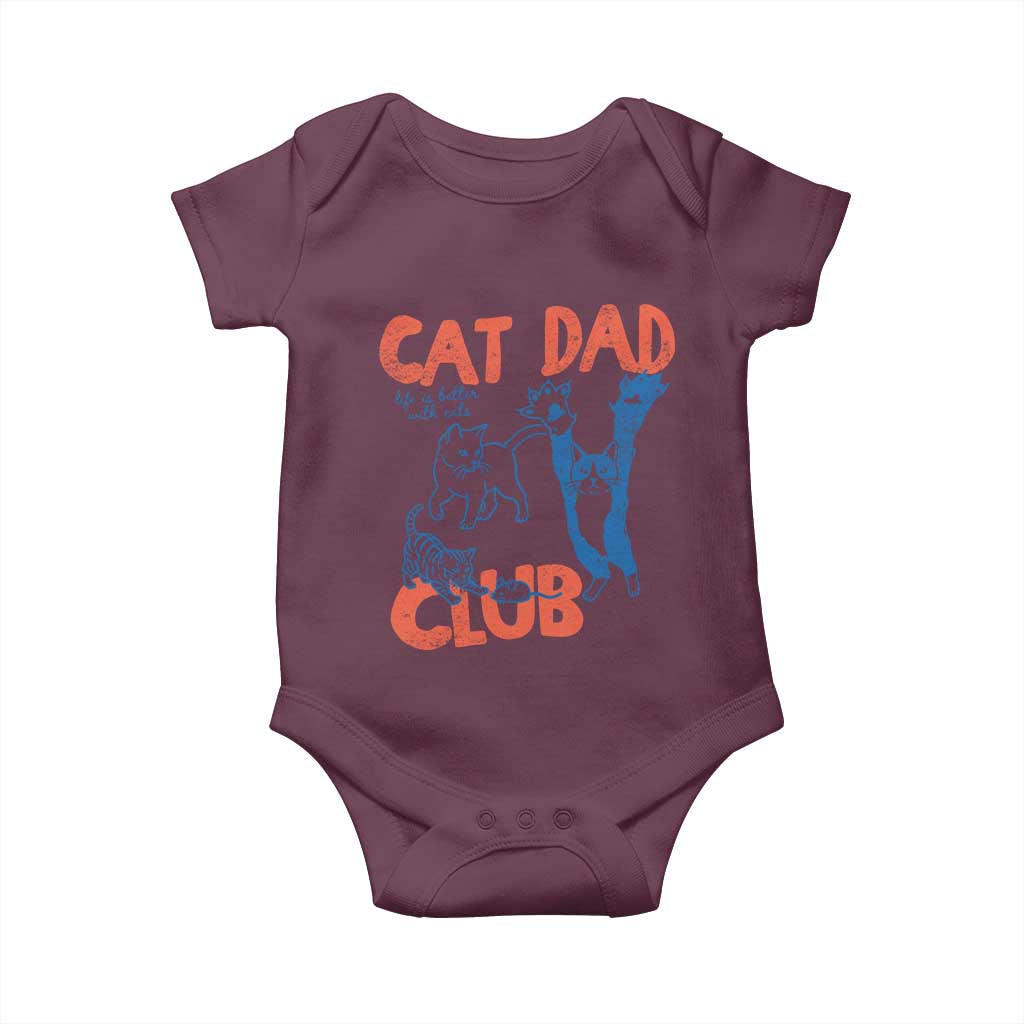 Cat Dad Club Baby Onesie Life is Better with Cats Fathers Day