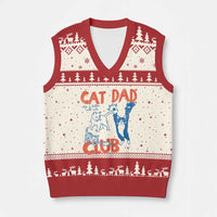 Cat Dad Club V-Neck Knit Sweater Vest Life is Better with Cats Fathers Day
