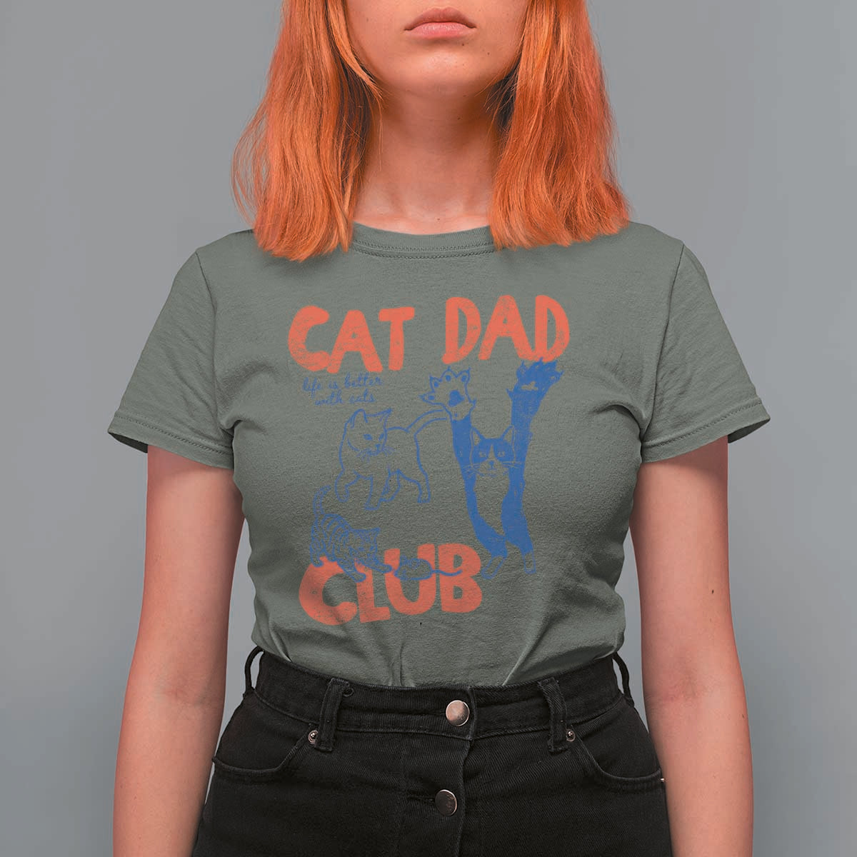 Cat Dad Club T Shirt For Women Life is Better with Cats Fathers Day