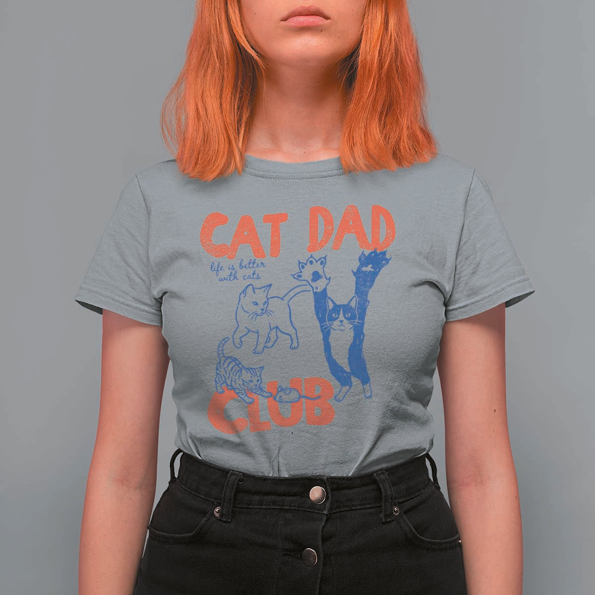 Cat Dad Club T Shirt For Women Life is Better with Cats Fathers Day