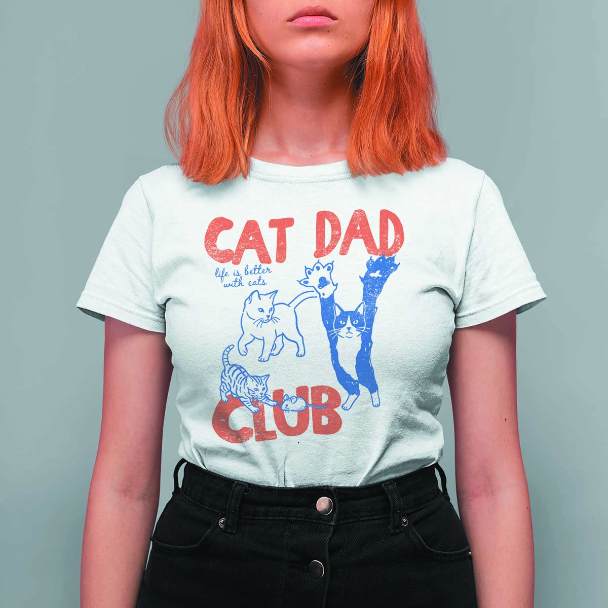 Cat Dad Club T Shirt For Women Life is Better with Cats Fathers Day