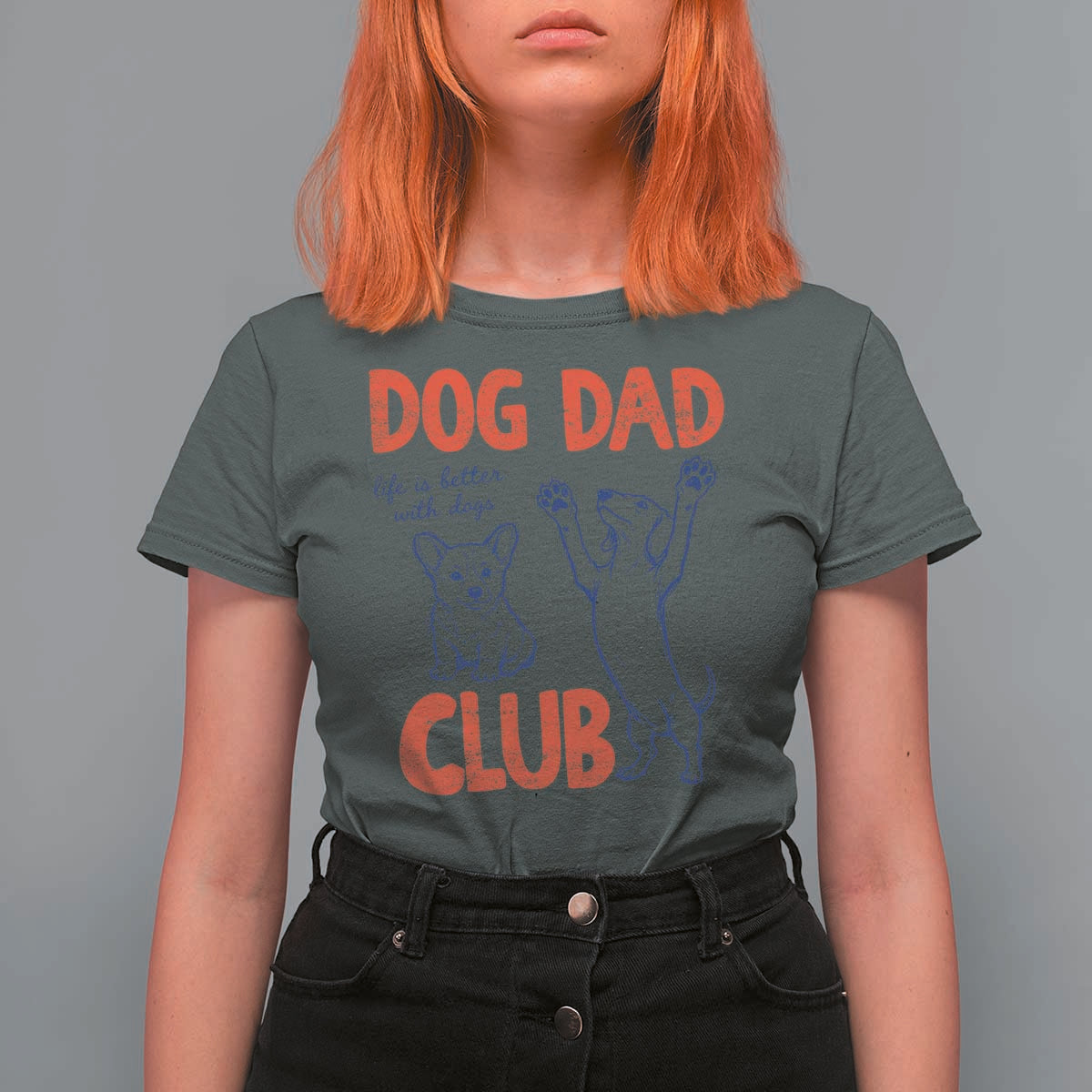 Dog Dad Club T Shirt For Women Life is Better with Dogs Father's Day