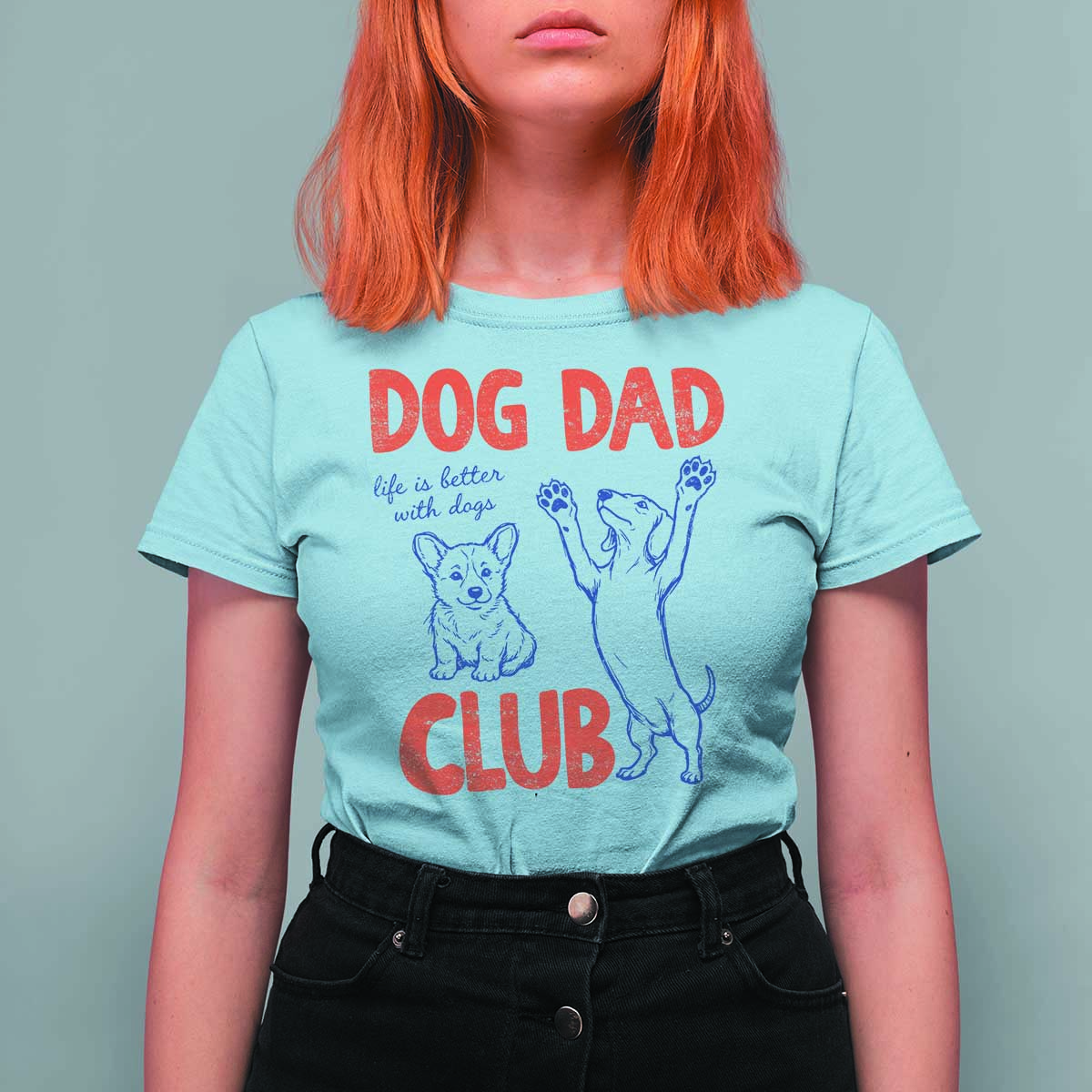 Dog Dad Club T Shirt For Women Life is Better with Dogs Father's Day