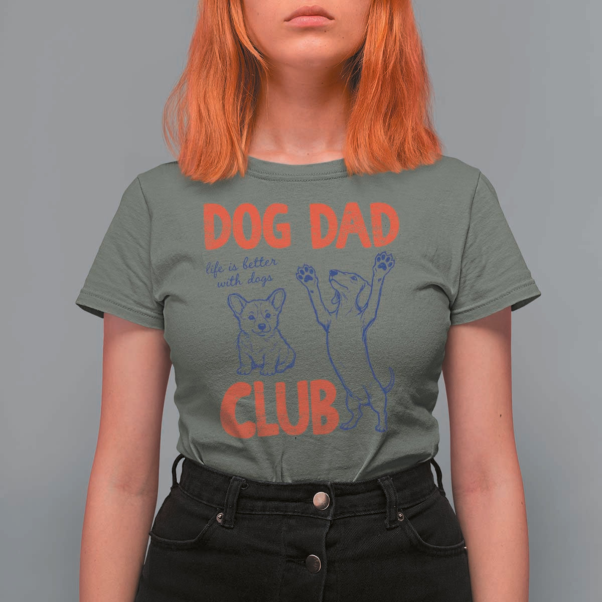 Dog Dad Club T Shirt For Women Life is Better with Dogs Father's Day