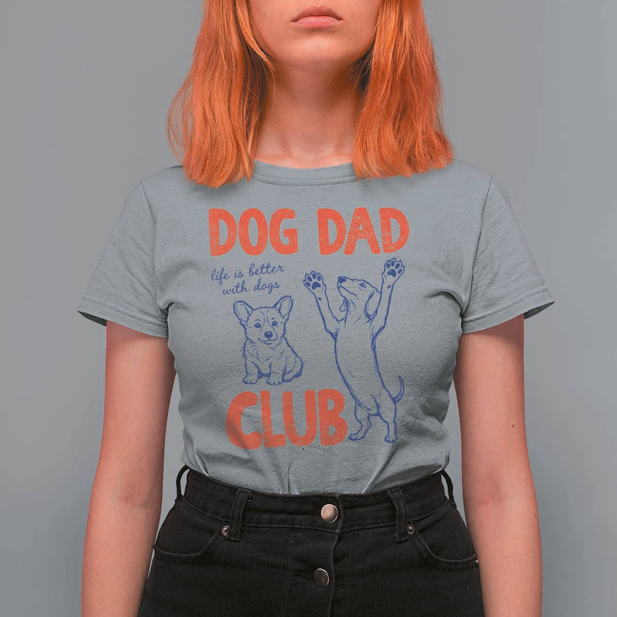Dog Dad Club T Shirt For Women Life is Better with Dogs Father's Day