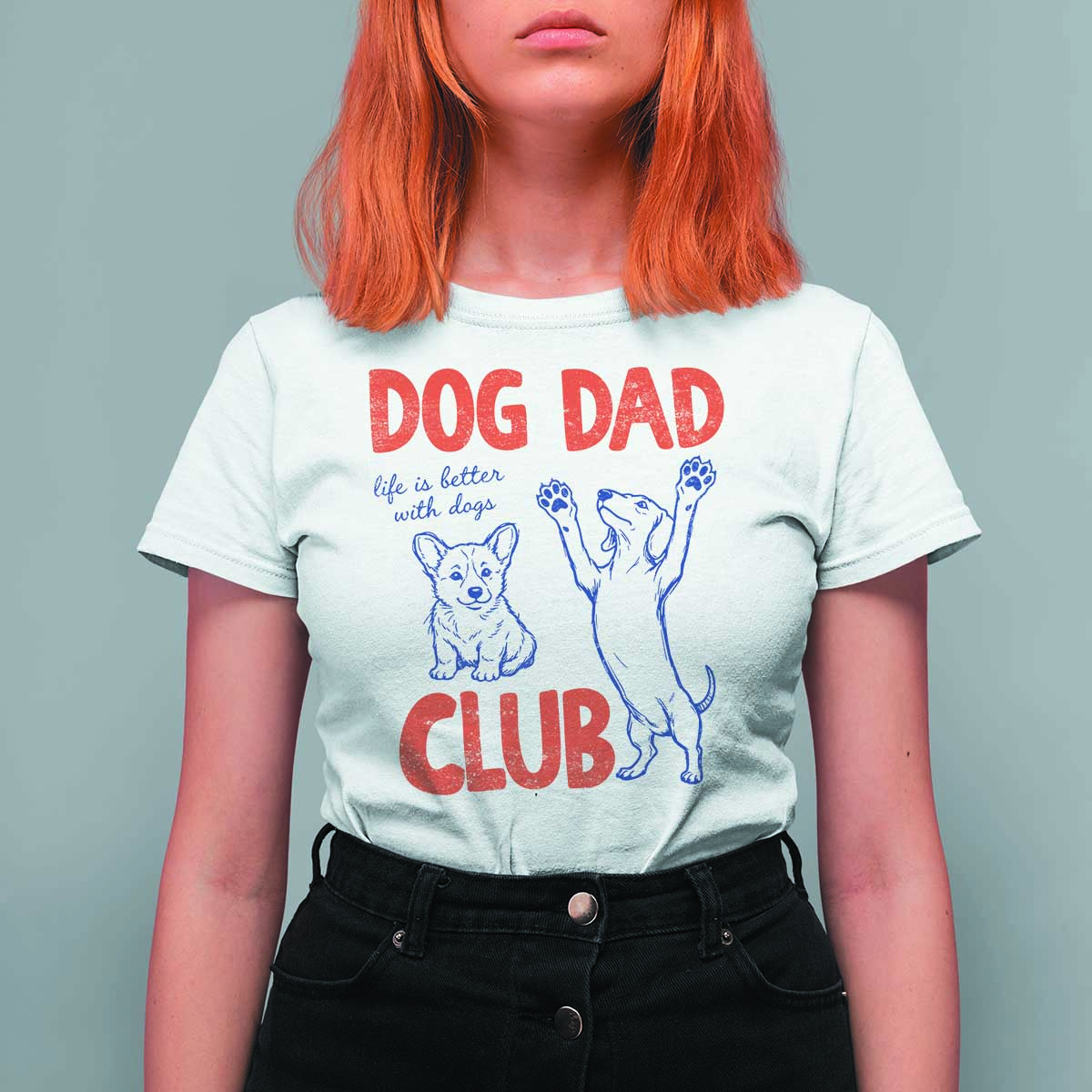 Dog Dad Club T Shirt For Women Life is Better with Dogs Father's Day