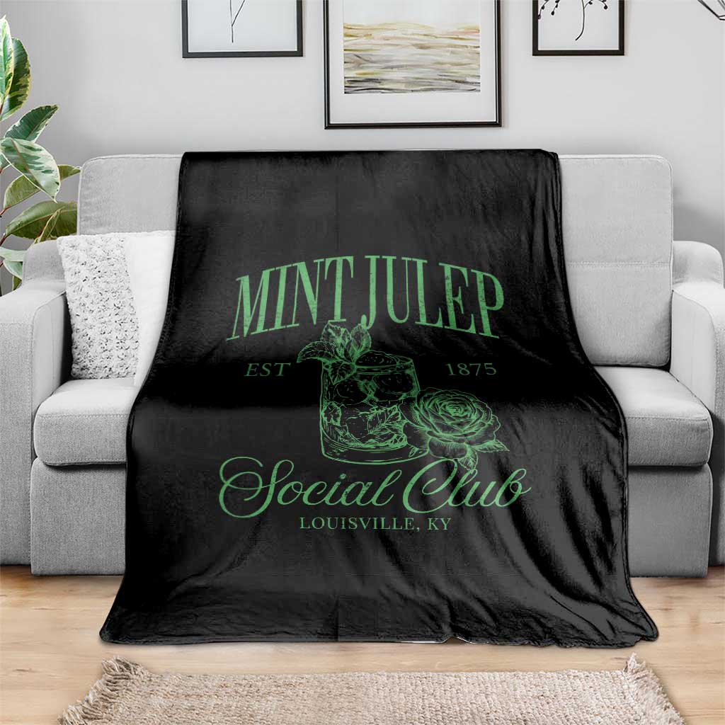 Mint Julep Social Club KY Funny Derby Cocktail Throw Blanket