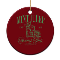 Mint Julep Social Club KY Funny Derby Cocktail Ceramic Ornament