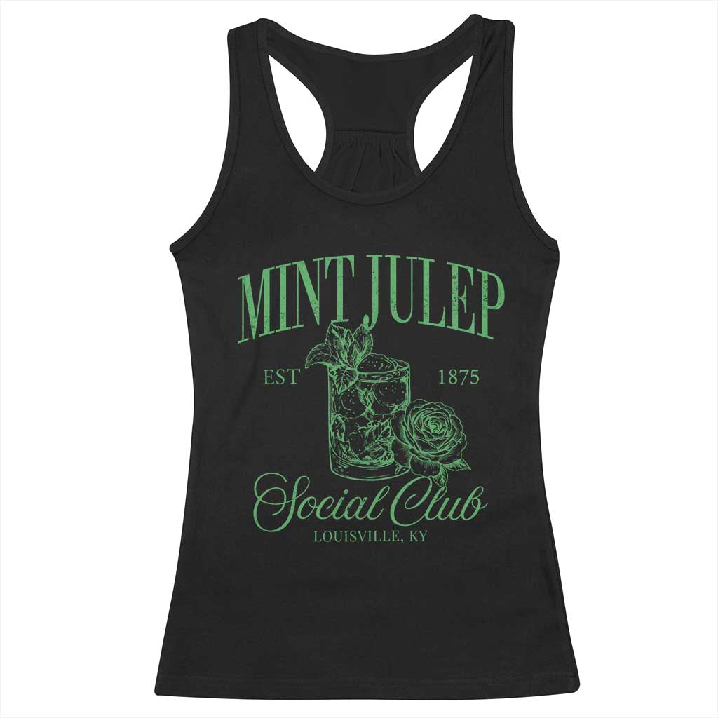Mint Julep Social Club KY Funny Derby Cocktail Racerback Tank Top