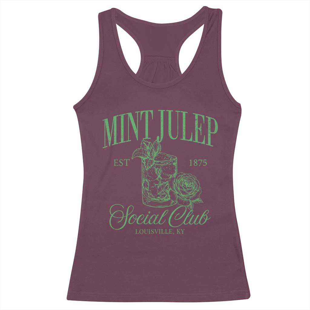 Mint Julep Social Club KY Funny Derby Cocktail Racerback Tank Top