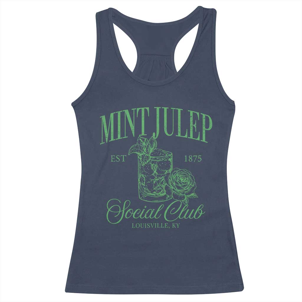 Mint Julep Social Club KY Funny Derby Cocktail Racerback Tank Top