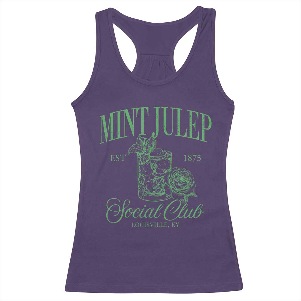 Mint Julep Social Club KY Funny Derby Cocktail Racerback Tank Top