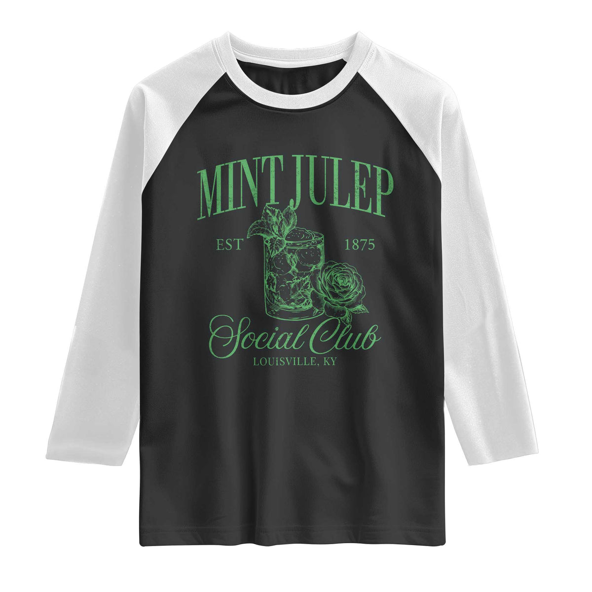 Mint Julep Social Club KY Funny Derby Cocktail Raglan Shirt