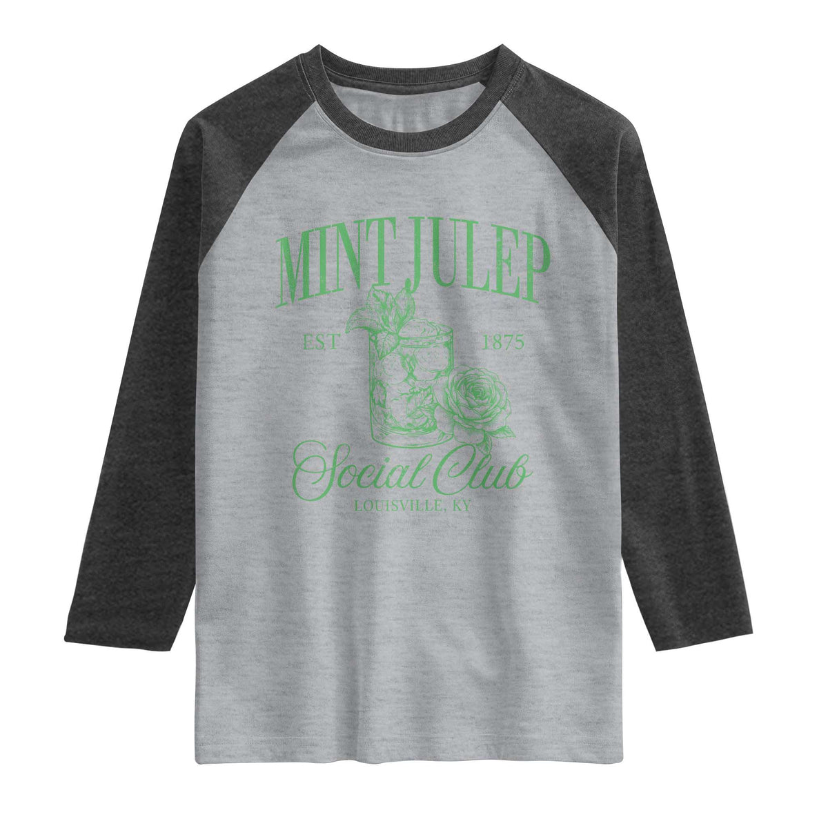 Mint Julep Social Club KY Funny Derby Cocktail Raglan Shirt