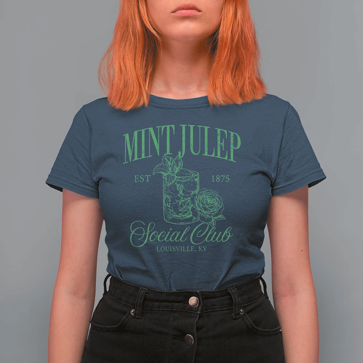 Mint Julep Social Club KY Funny Derby Cocktail T Shirt For Women
