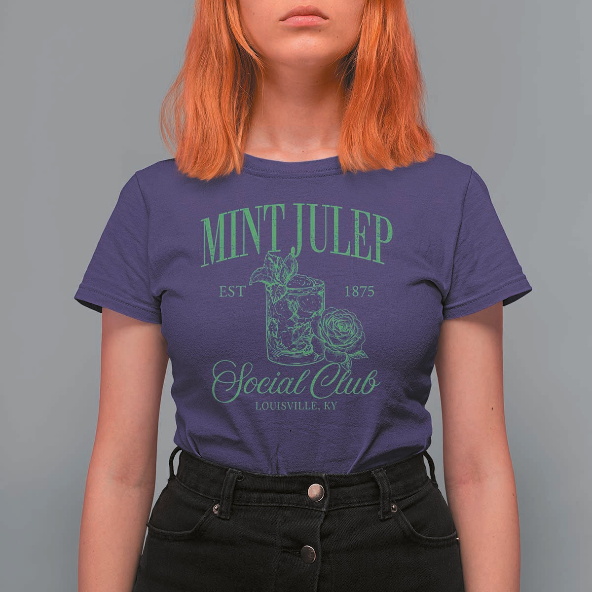 Mint Julep Social Club KY Funny Derby Cocktail T Shirt For Women