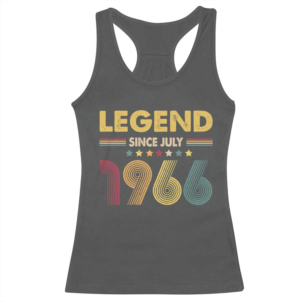July 60th Birthday Racerback Tank Top Legends Since July 1966 Retro Bday