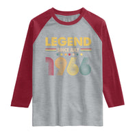 July 60th Birthday Raglan Shirt Legends Since July 1966 Retro Bday