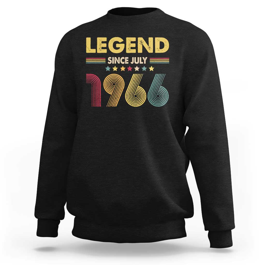 July 60th Birthday Sweatshirt Legends Since July 1966 Retro Bday