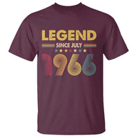 July 60th Birthday T Shirt Legends Since July 1966 Retro Bday