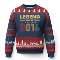 July 10th Birthday Ugly Christmas Sweater Legends Since July 2016 Retro Bday