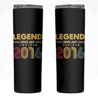 July 10th Birthday Skinny Tumbler Legends Since July 2016 Retro Bday