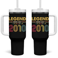 July 16th Birthday Tumbler With Handle Legends Since July 2010 Retro Bday