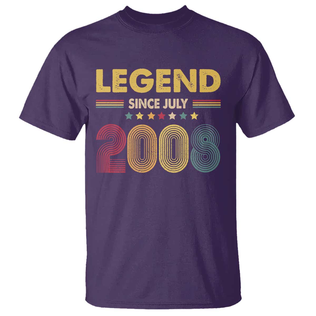 July 18th Birthday T Shirt Legends Since July 2008 Retro Bday