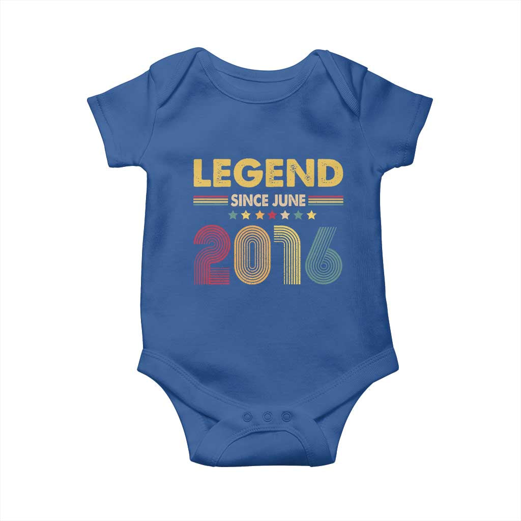June 10th Birthday Baby Onesie Legends Since June 2016 Retro Bday