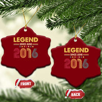 June 10th Birthday Ceramic Ornament Legends Since June 2016 Retro Bday