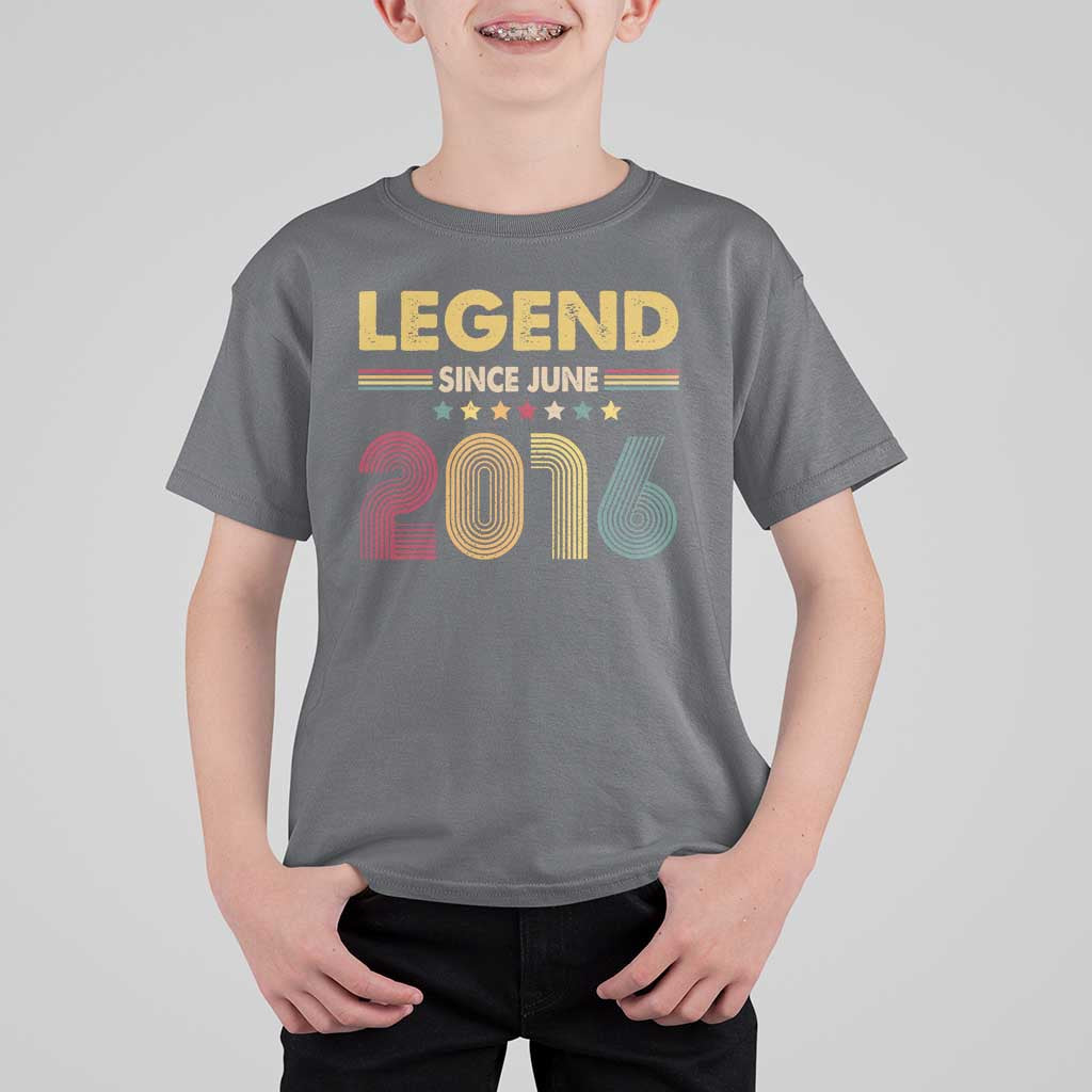 June 10th Birthday T Shirt For Kid Legends Since June 2016 Retro Bday