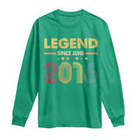 June 10th Birthday Long Sleeve Shirt Legends Since June 2016 Retro Bday