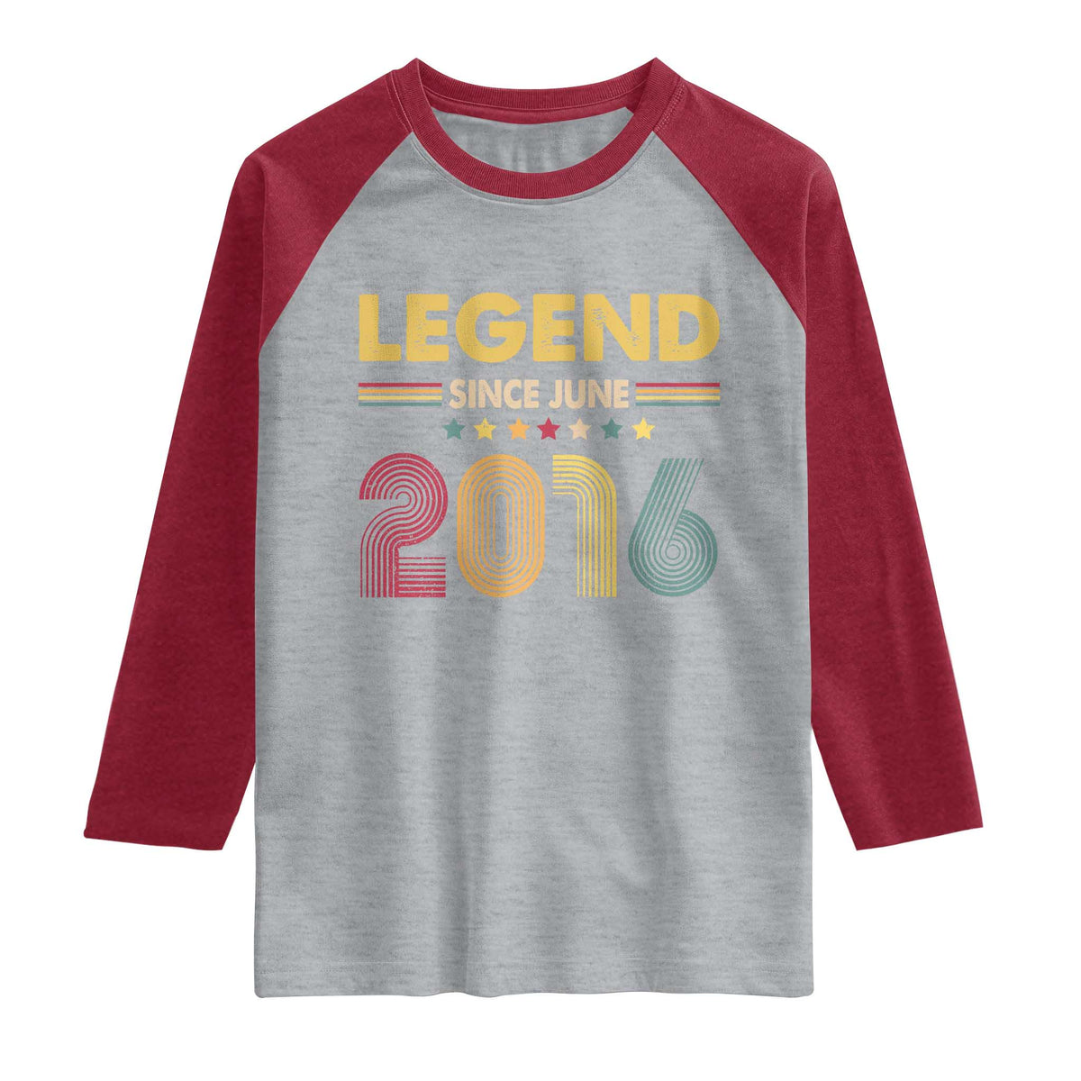 June 10th Birthday Raglan Shirt Legends Since June 2016 Retro Bday