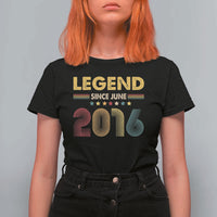 June 10th Birthday T Shirt For Women Legends Since June 2016 Retro Bday