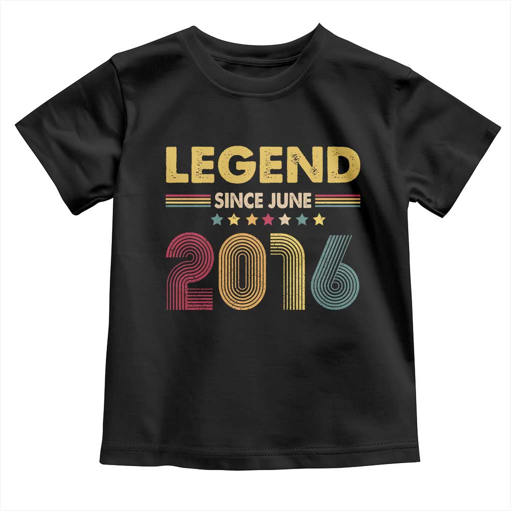 June 10th Birthday Toddler T Shirt Legends Since June 2016 Retro Bday