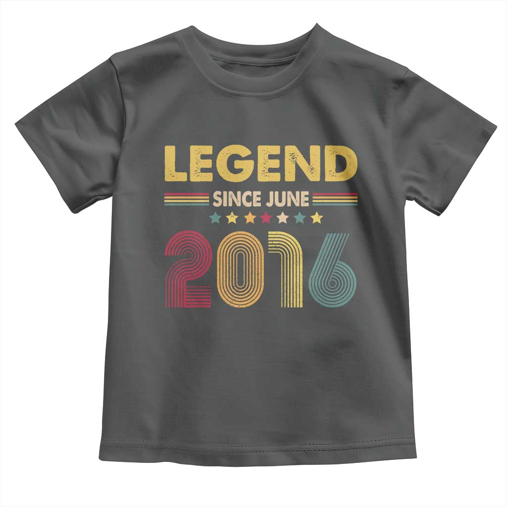 June 10th Birthday Toddler T Shirt Legends Since June 2016 Retro Bday