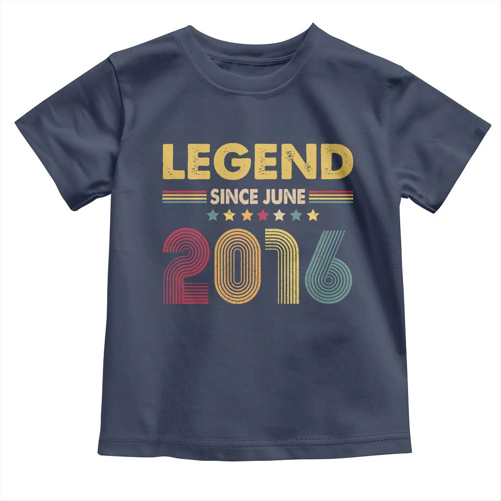 June 10th Birthday Toddler T Shirt Legends Since June 2016 Retro Bday