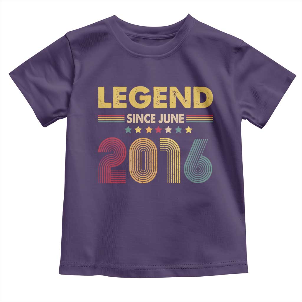 June 10th Birthday Toddler T Shirt Legends Since June 2016 Retro Bday