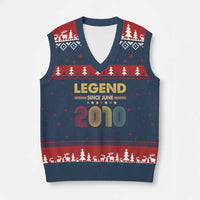 June 16th Birthday V-Neck Knit Sweater Vest Legends Since June 2010 Retro Bday