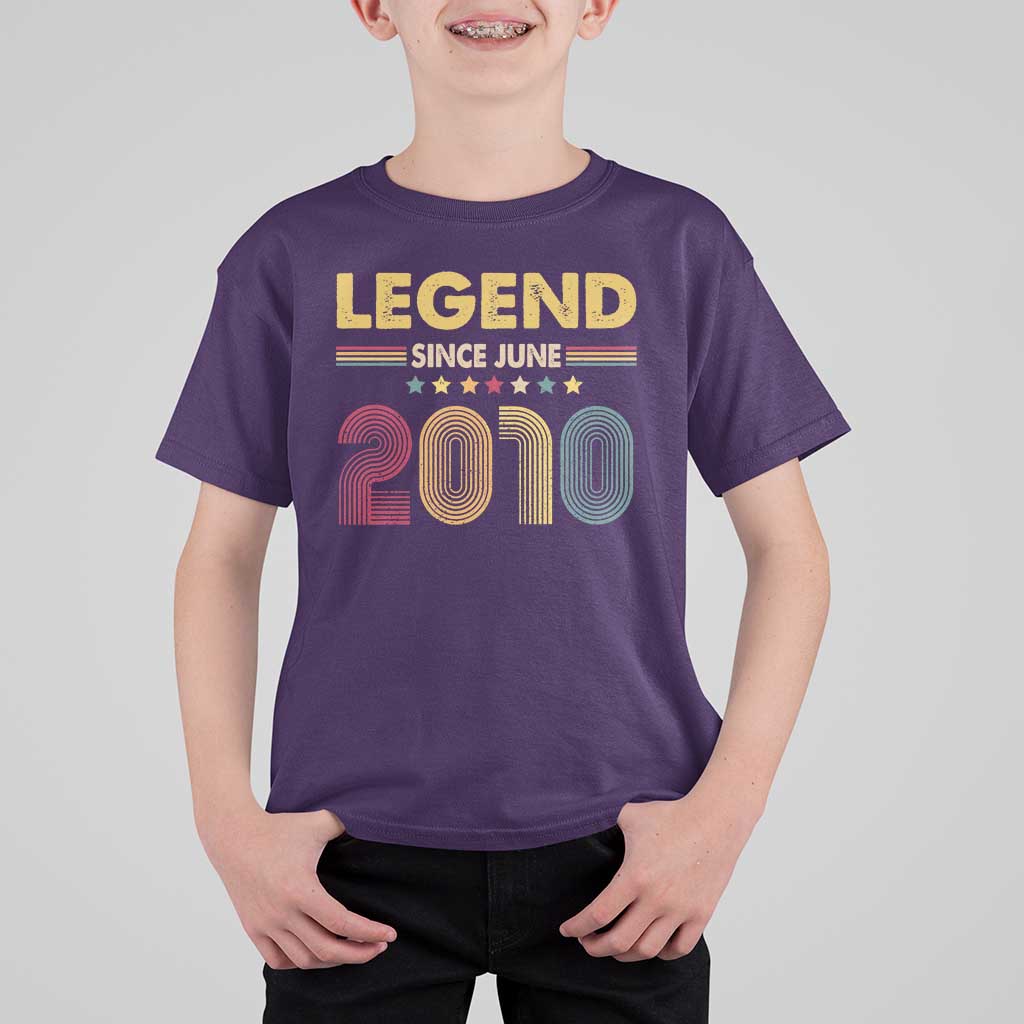 June 16th Birthday T Shirt For Kid Legends Since June 2010 Retro Bday