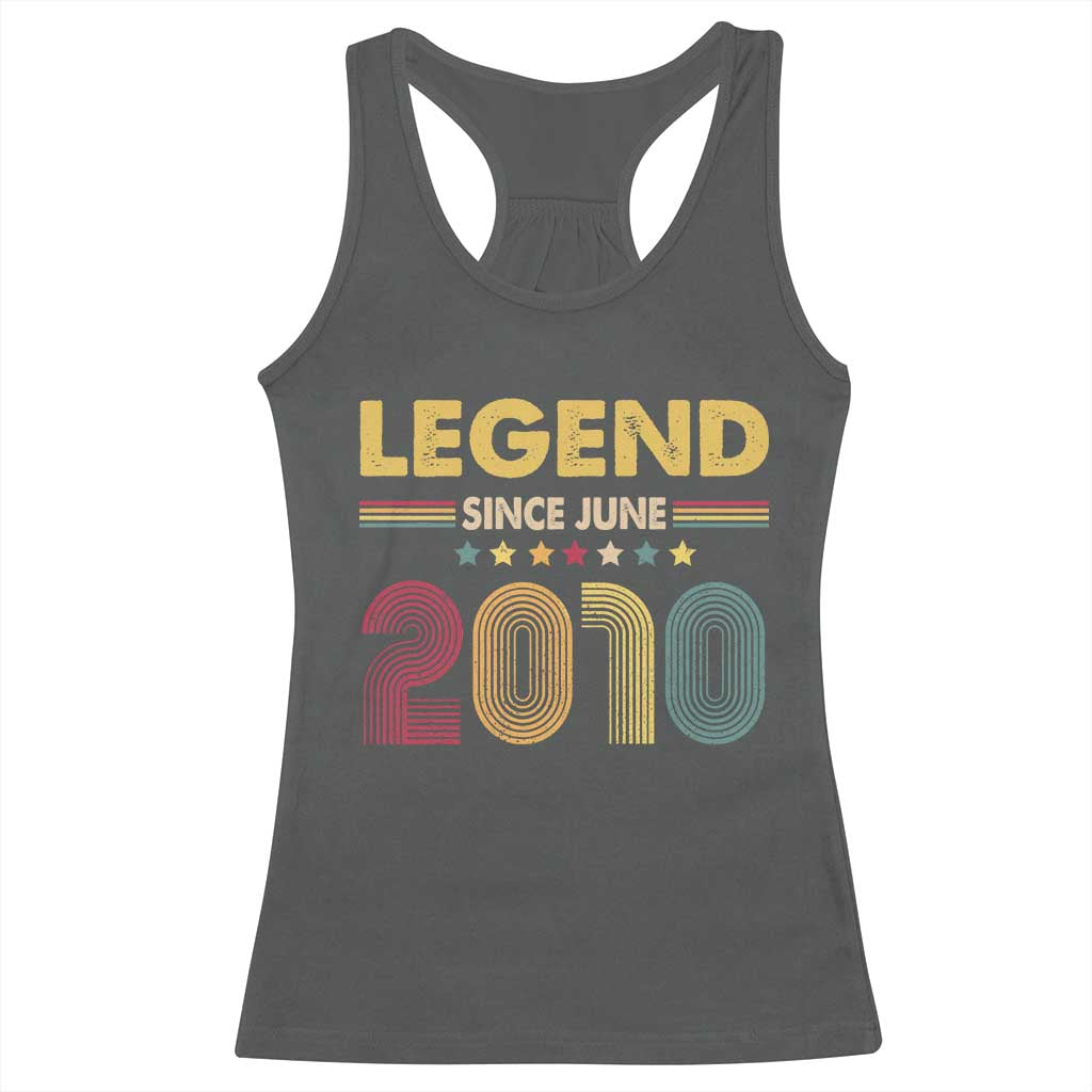 June 16th Birthday Racerback Tank Top Legends Since June 2010 Retro Bday