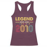 June 16th Birthday Racerback Tank Top Legends Since June 2010 Retro Bday
