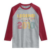 June 16th Birthday Raglan Shirt Legends Since June 2010 Retro Bday