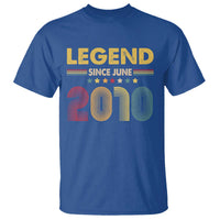 June 16th Birthday T Shirt Legends Since June 2010 Retro Bday