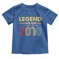 June 16th Birthday Toddler T Shirt Legends Since June 2010 Retro Bday