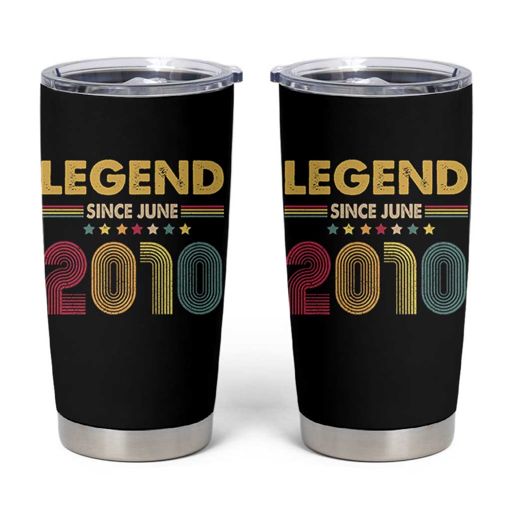 June 16th Birthday Tumbler Cup Legends Since June 2010 Retro Bday