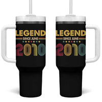 June 16th Birthday Tumbler With Handle Legends Since June 2010 Retro Bday