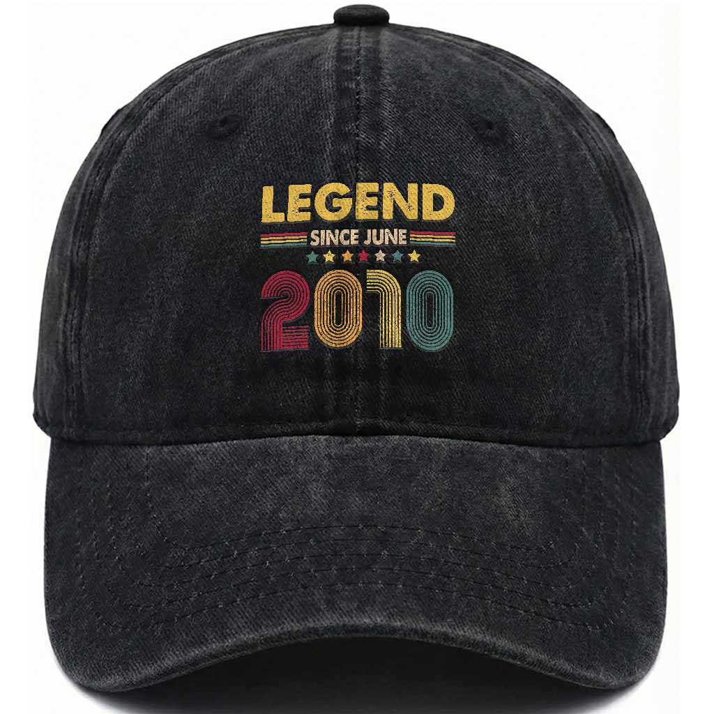 June 16th Birthday Washed Cotton Baseball Cap Legends Since June 2010 Retro Bday
