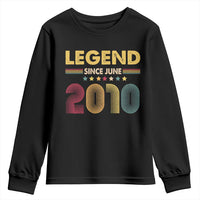 June 16th Birthday Youth Sweatshirt Legends Since June 2010 Retro Bday